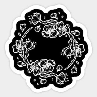 Blossoms White Sticker